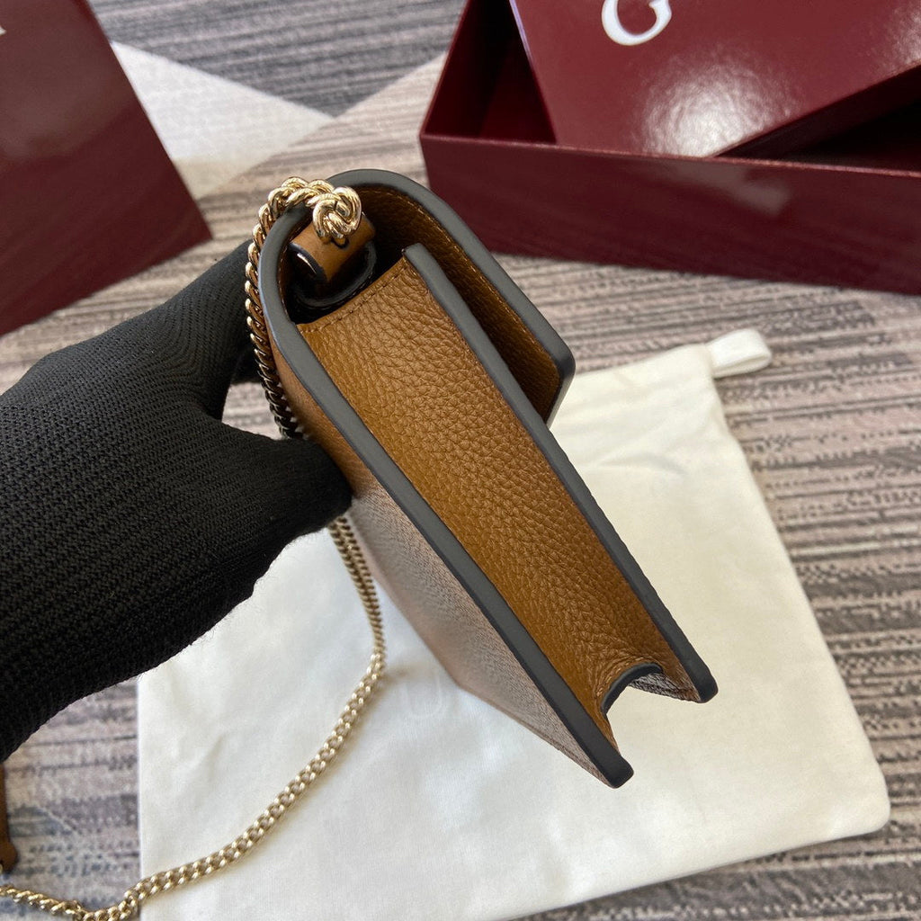 Gucci 837373 Dionysus Wallet On Chain Brown