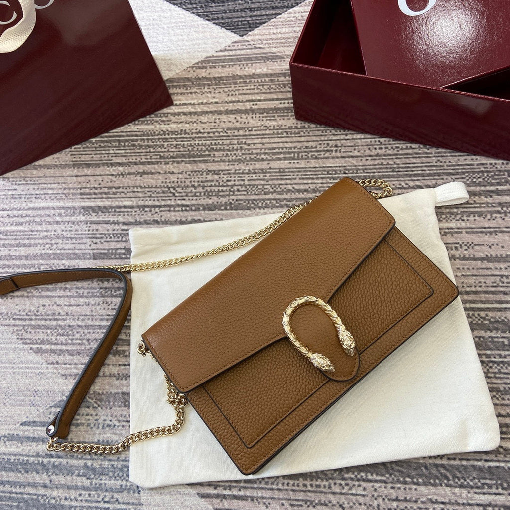 Gucci 837373 Dionysus Wallet On Chain Brown