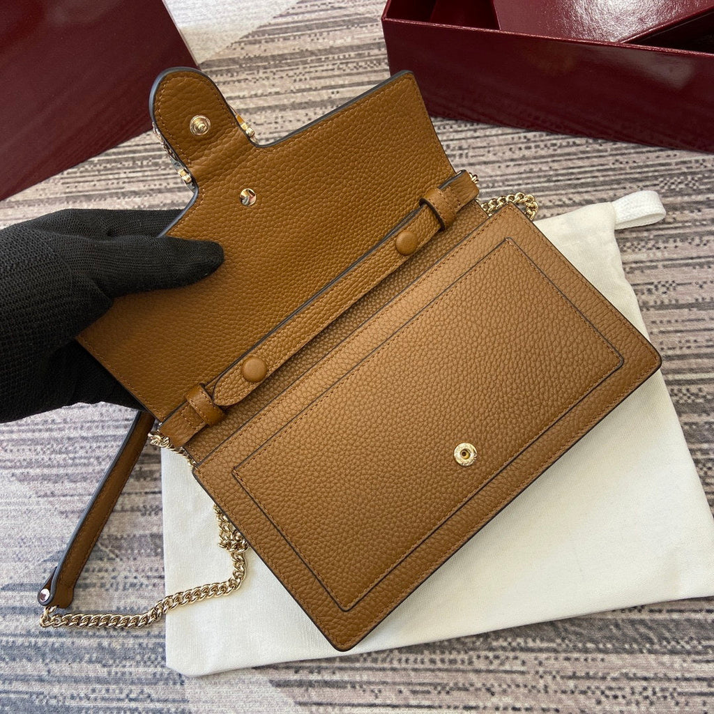 Gucci 837373 Dionysus Wallet On Chain Brown