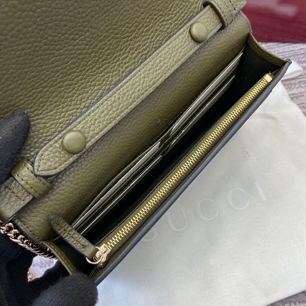 Gucci 837373 Dionysus Wallet On Chain Green