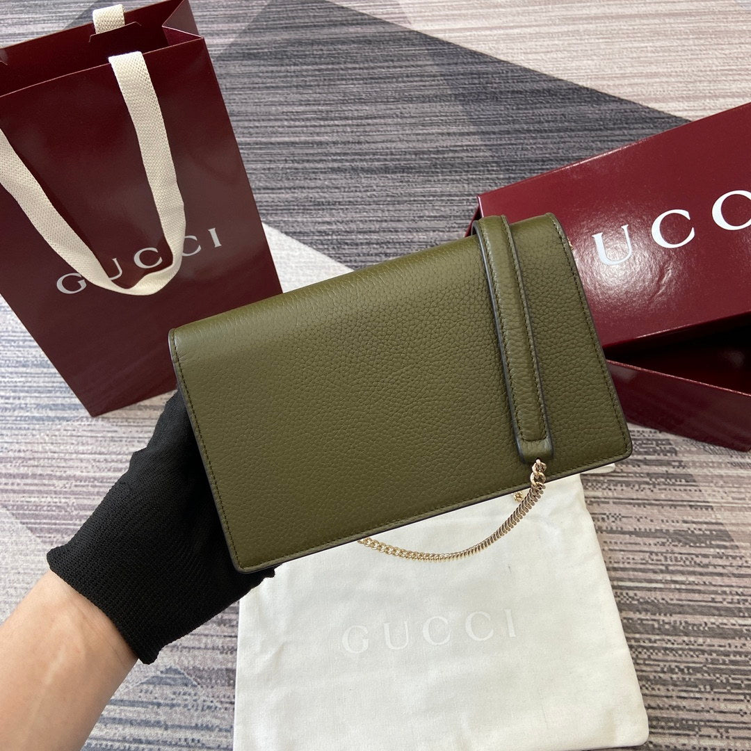 Gucci 837373 Dionysus Wallet On Chain Green
