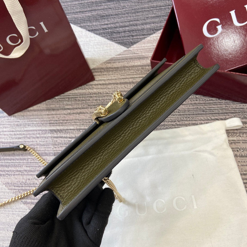 Gucci 837373 Dionysus Wallet On Chain Green