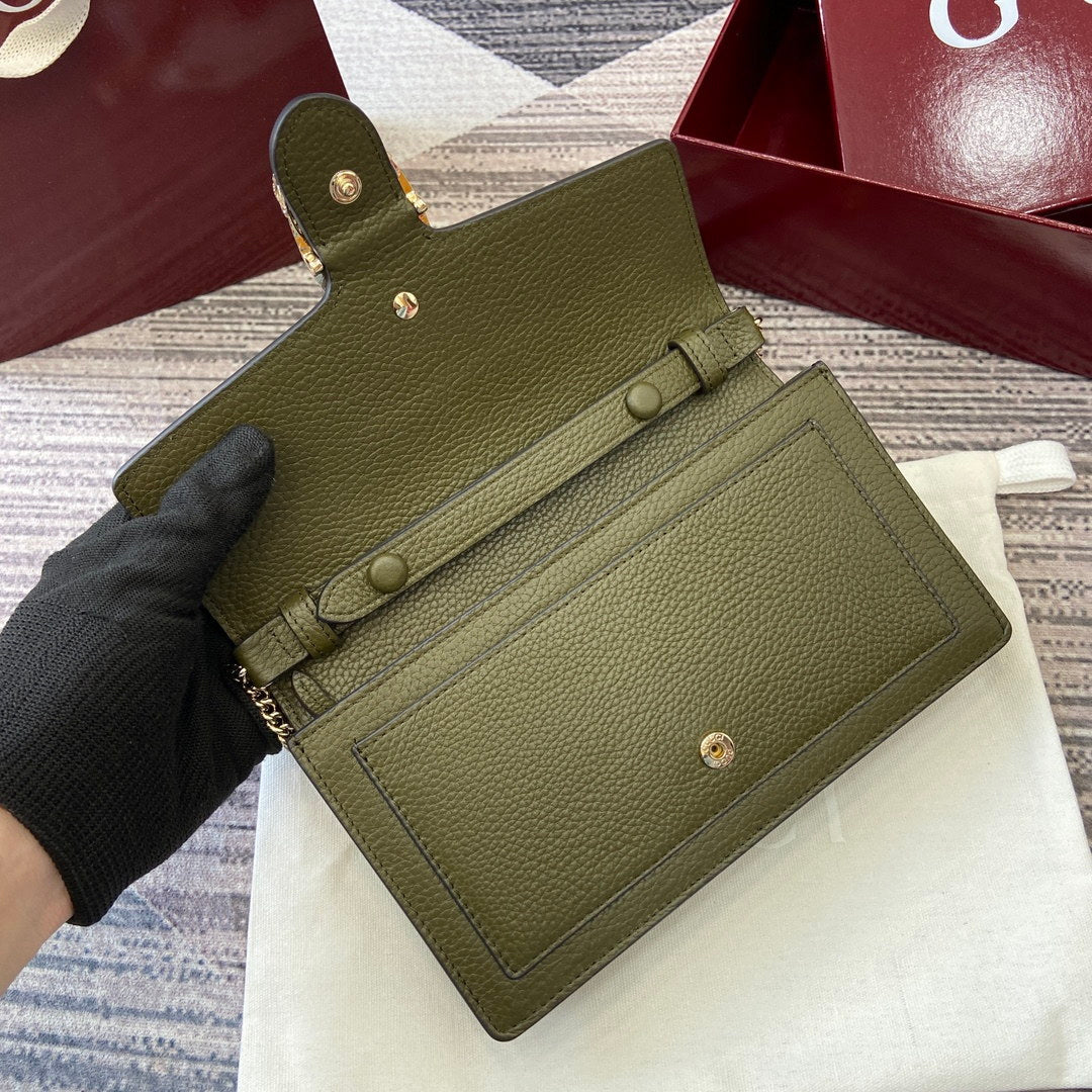 Gucci 837373 Dionysus Wallet On Chain Green