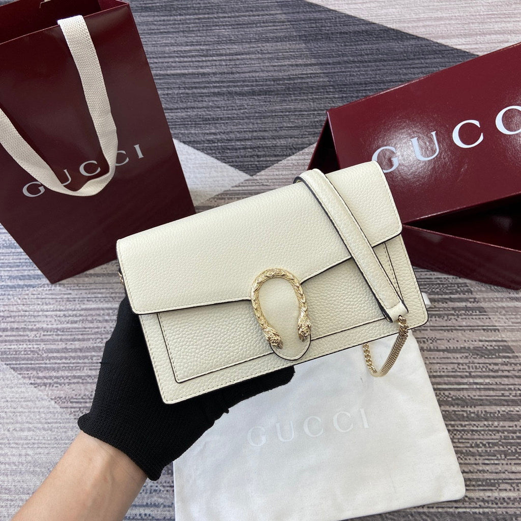 Gucci 837373 Dionysus Wallet On Chain White
