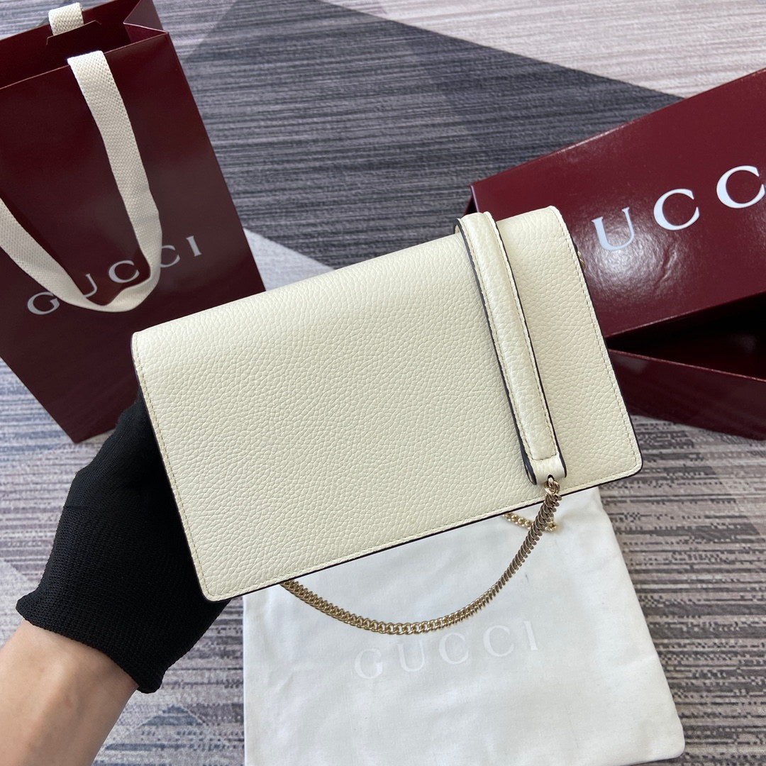 Gucci 837373 Dionysus Wallet On Chain White