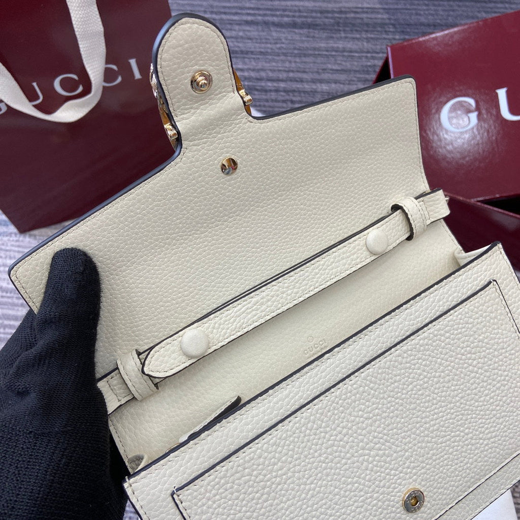 Gucci 837373 Dionysus Wallet On Chain White