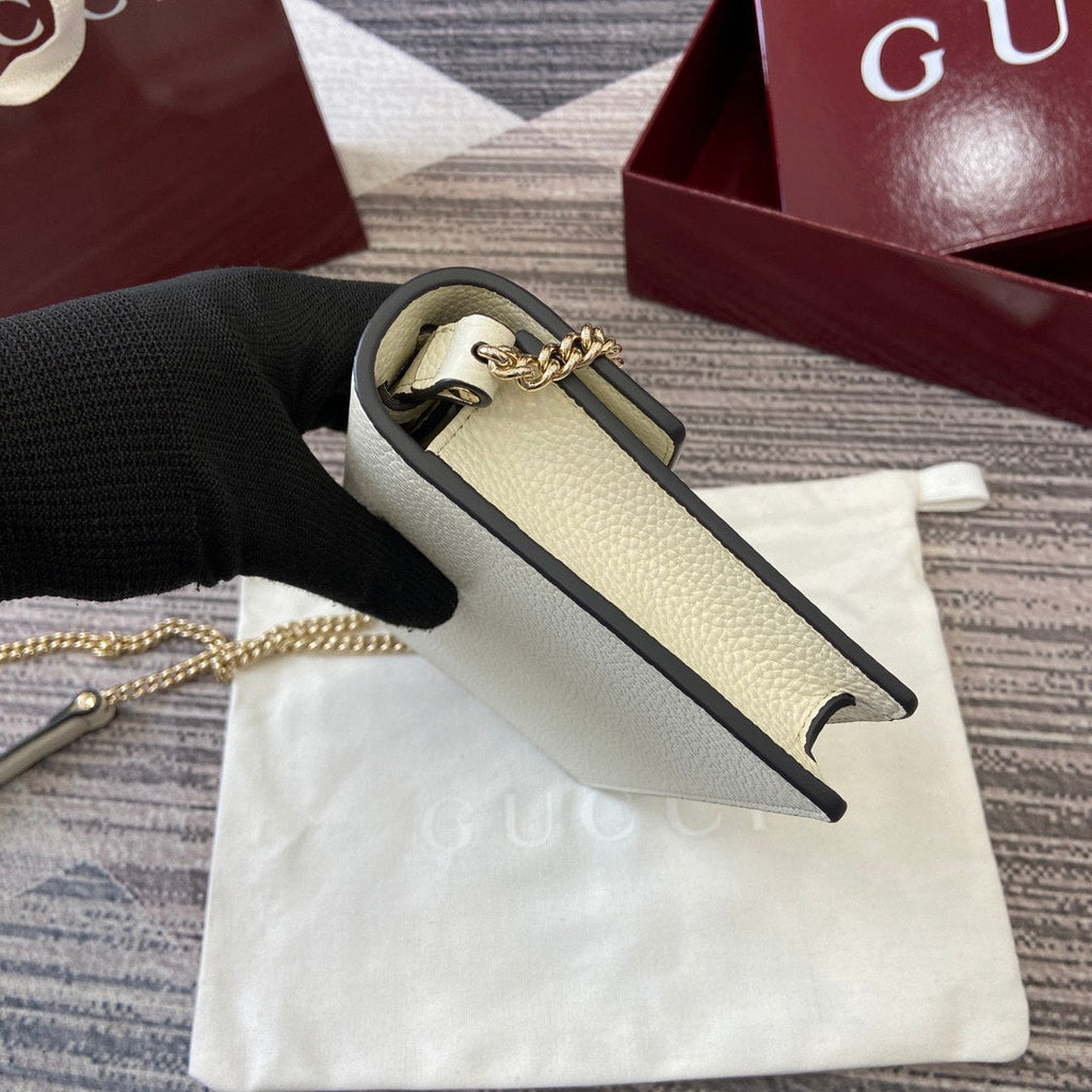 Gucci 837373 Dionysus Wallet On Chain White