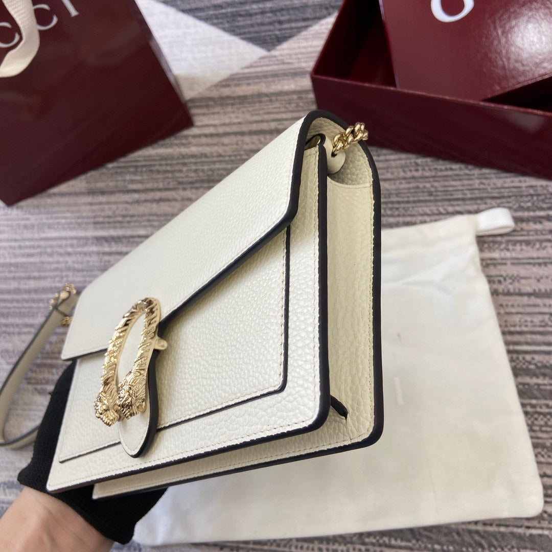 Gucci 837373 Dionysus Wallet On Chain White