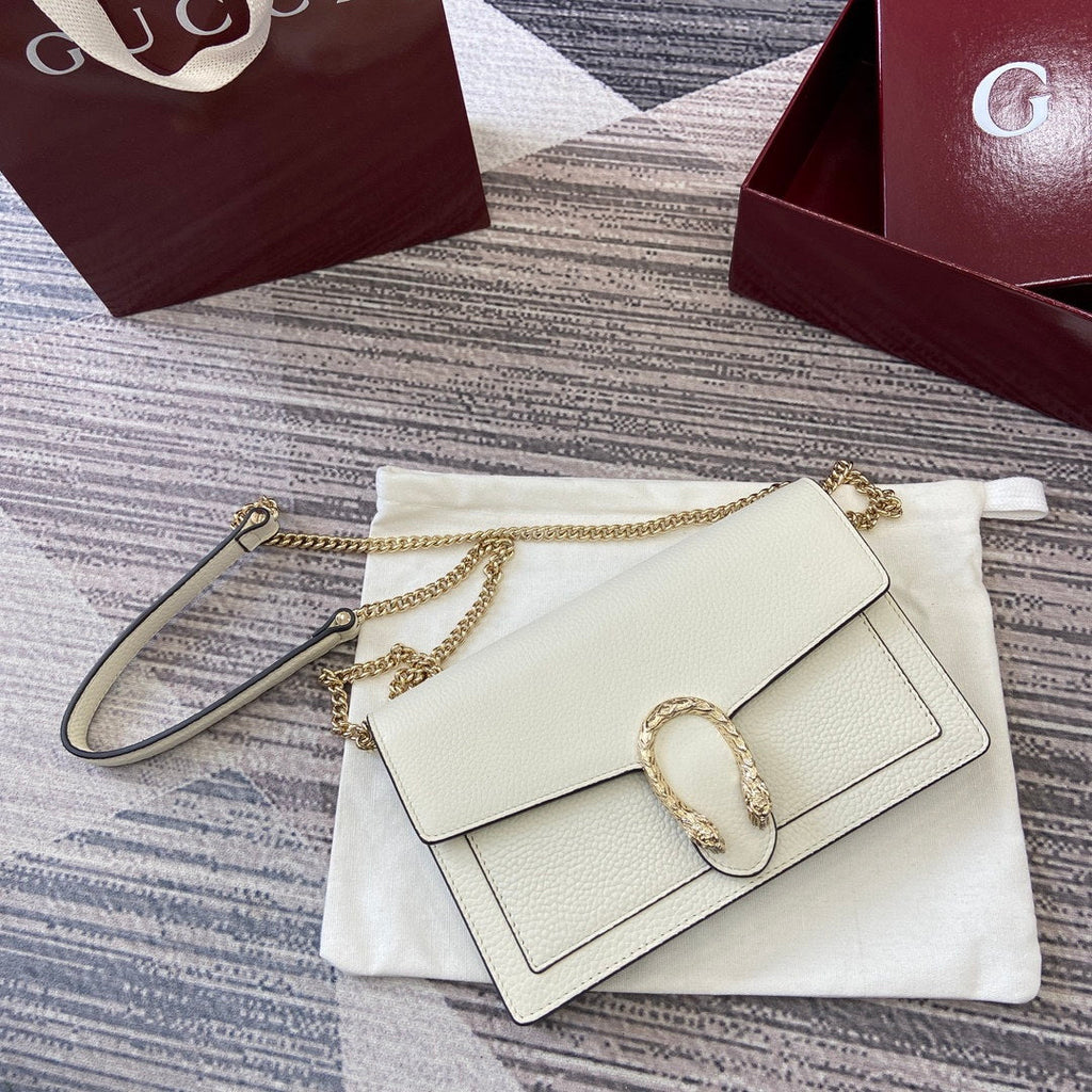 Gucci 837373 Dionysus Wallet On Chain White