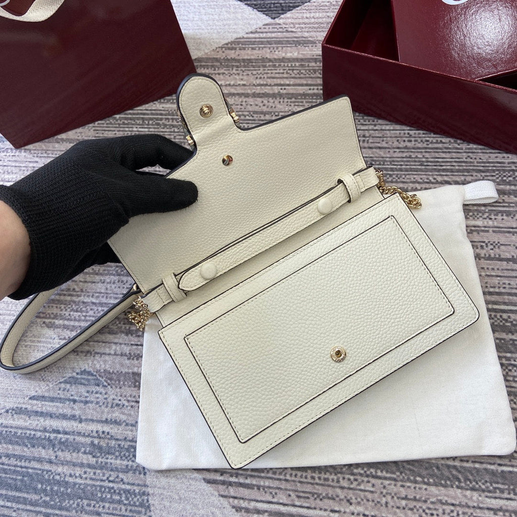Gucci 837373 Dionysus Wallet On Chain White