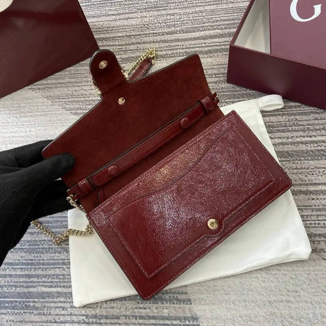 Gucci 837374 Dionysus Wallet On Chain Anchora Red