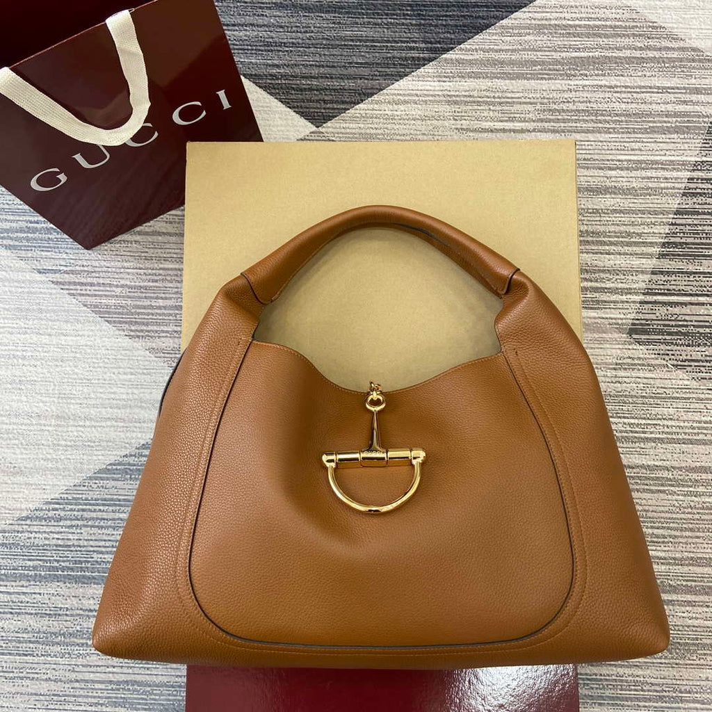 Gucci 837466 Gucci Softbit Maxi Shoulder Bag Brown
