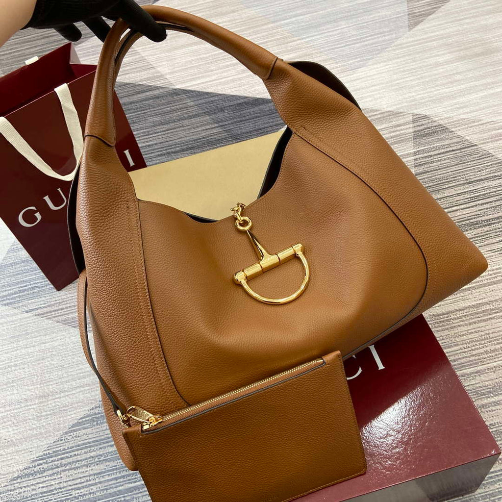 Gucci 837466 Gucci Softbit Maxi Shoulder Bag Brown