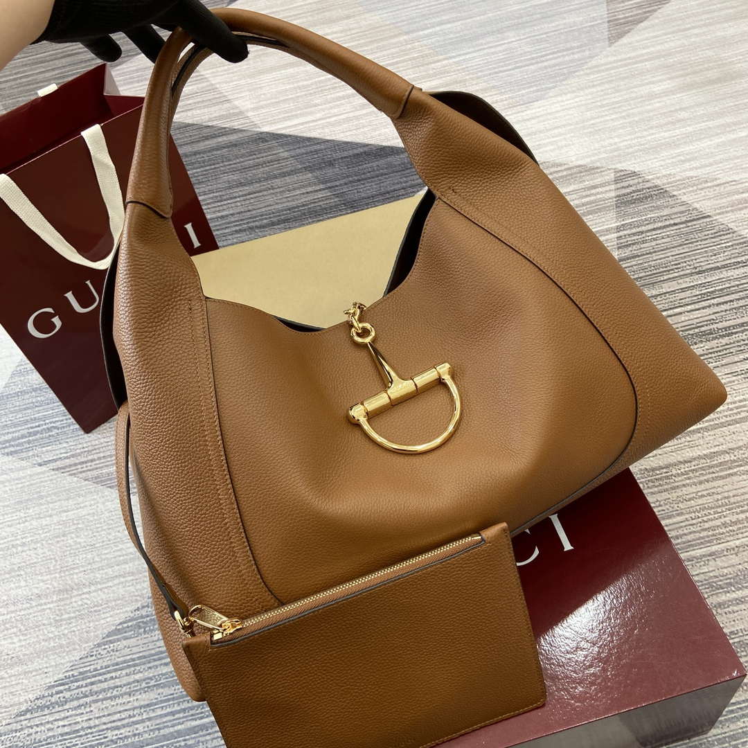 Gucci 837466 Gucci Softbit Maxi Shoulder Bag Brown