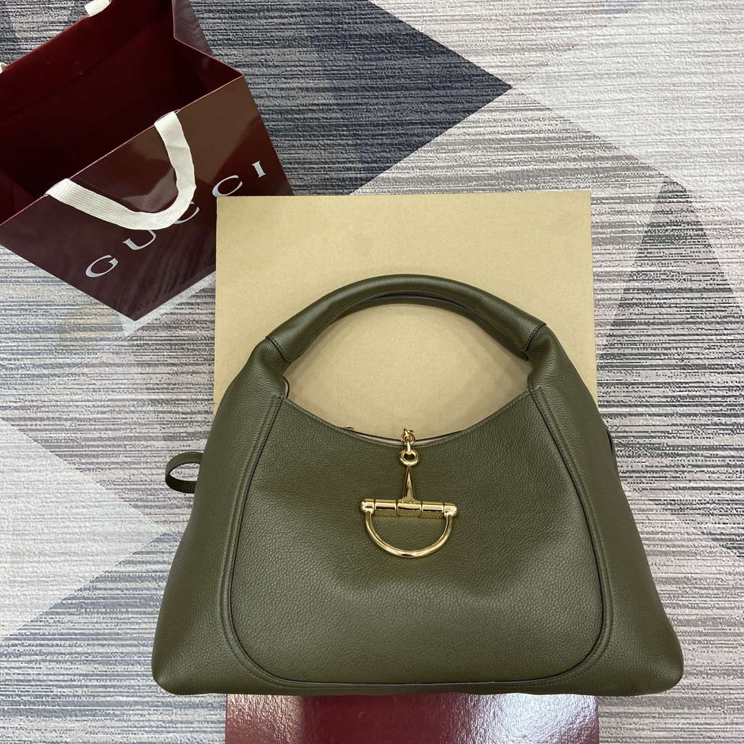 Gucci 837466 Gucci Softbit Maxi Shoulder Bag Dark green - Default Title - View 1