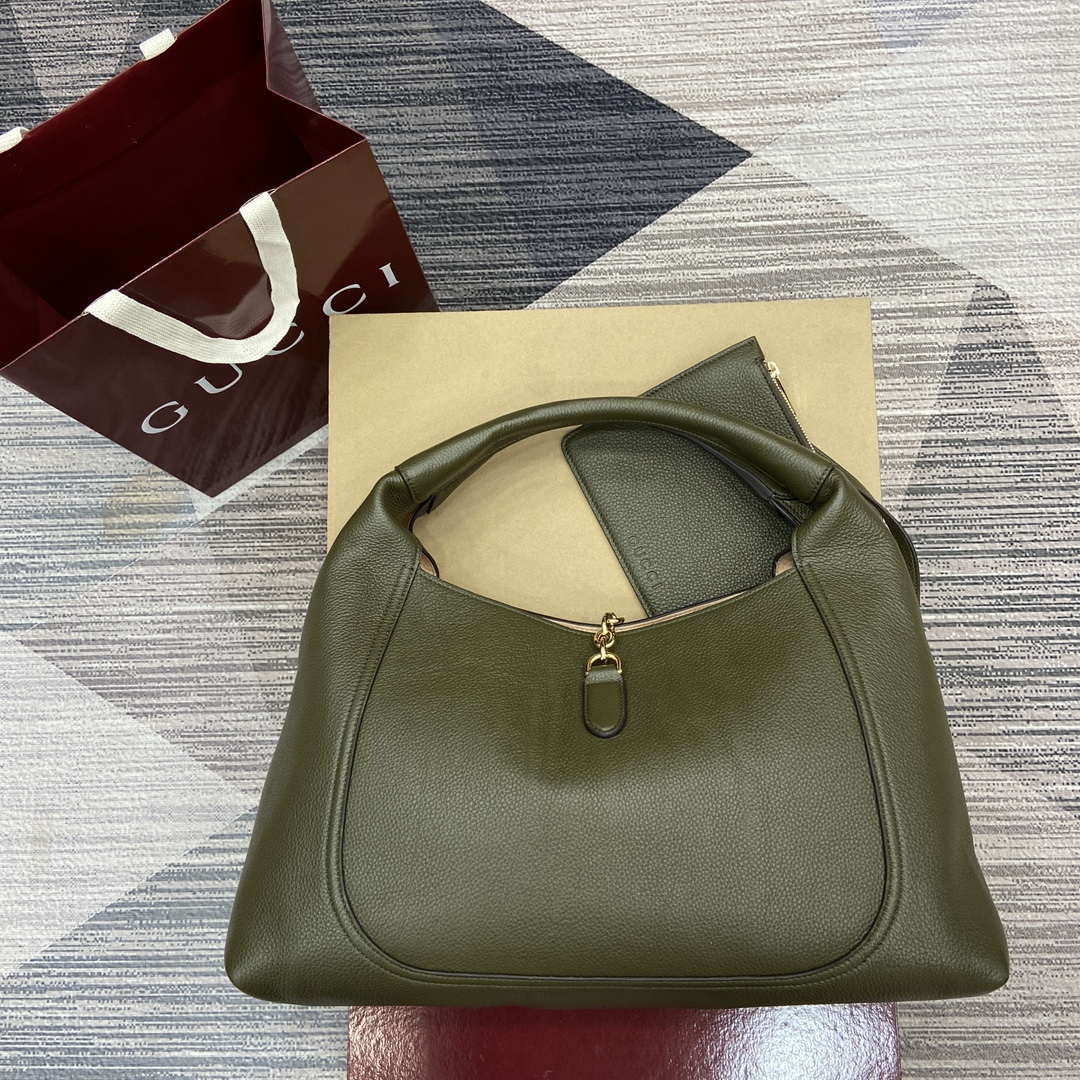Gucci 837466 Gucci Softbit Maxi Shoulder Bag Dark green