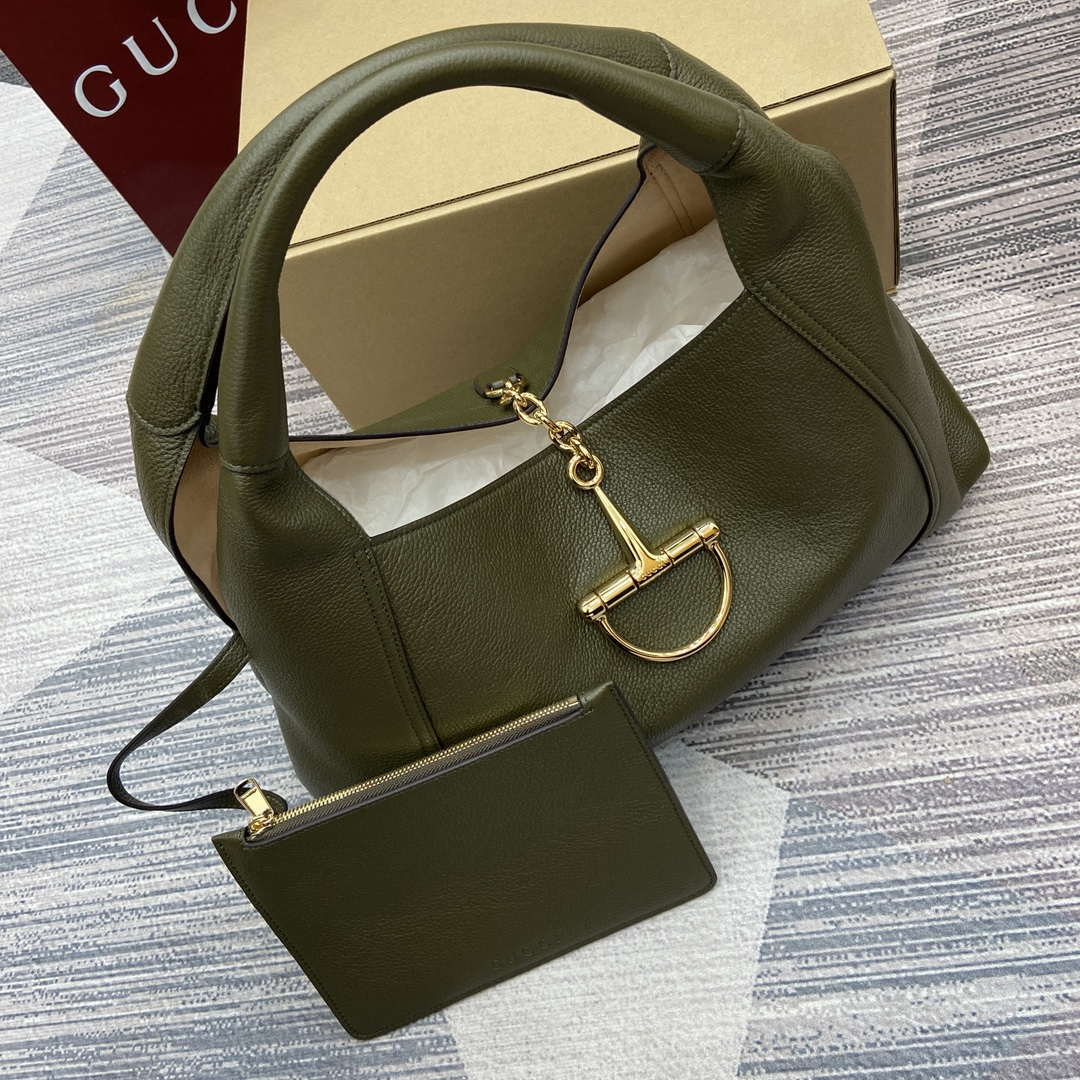 Gucci 837466 Gucci Softbit Maxi Shoulder Bag Dark green