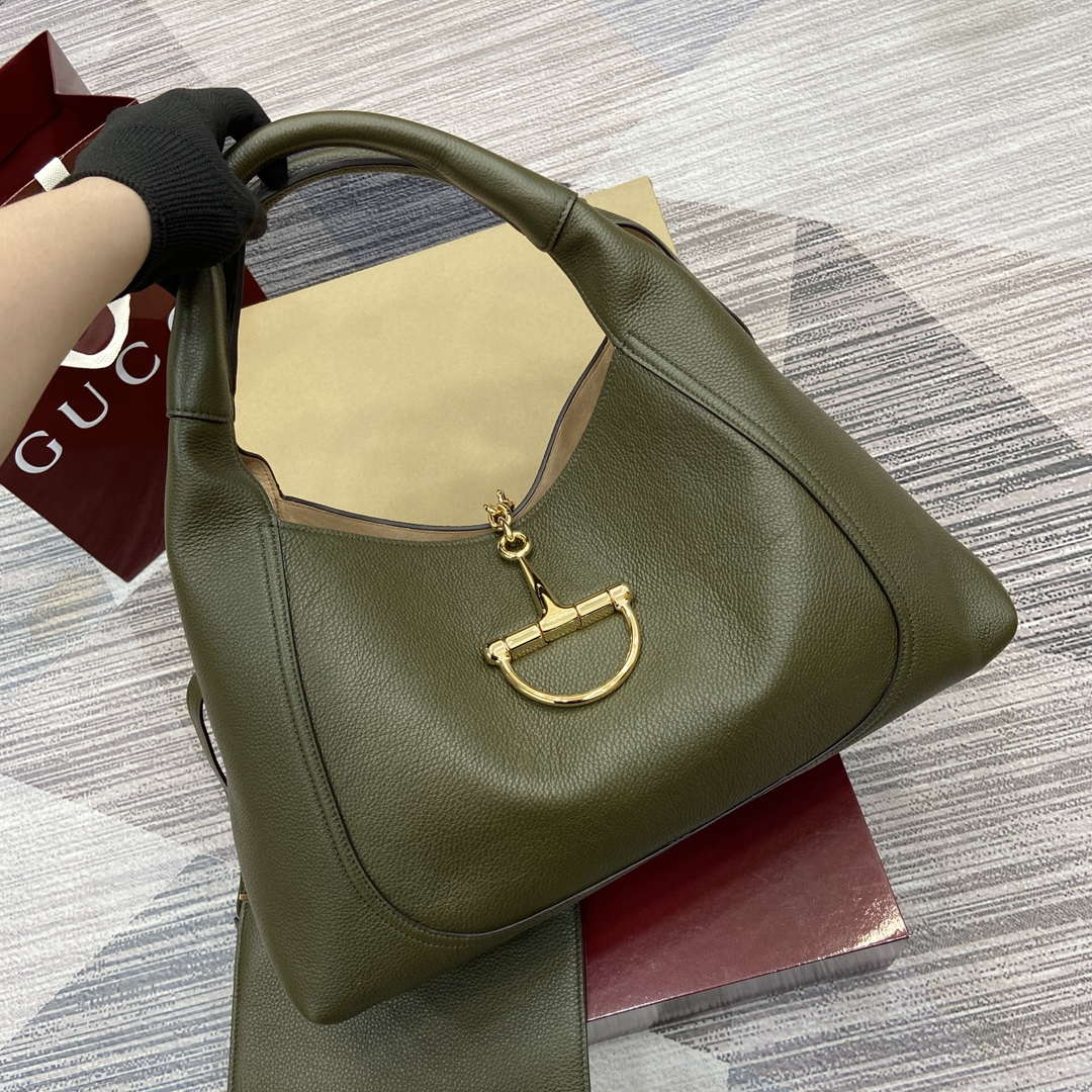 Gucci 837466 Gucci Softbit Maxi Shoulder Bag Dark green - Default Title - View 6