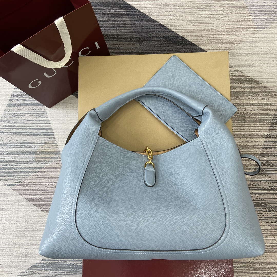 Gucci 837466 Gucci Softbit Maxi Shoulder Bag Gray blue