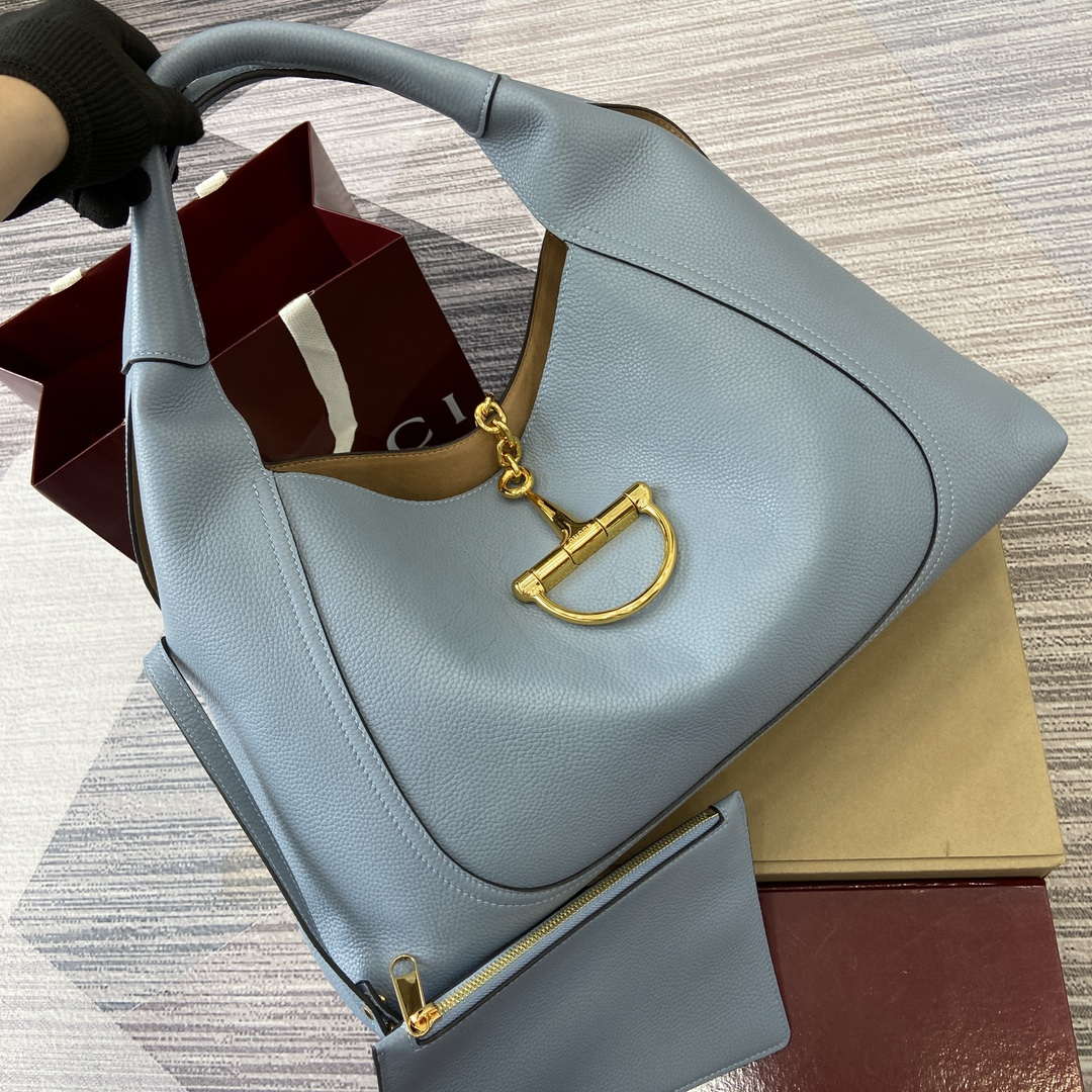 Gucci 837466 Gucci Softbit Maxi Shoulder Bag Gray blue - Default Title - View 6