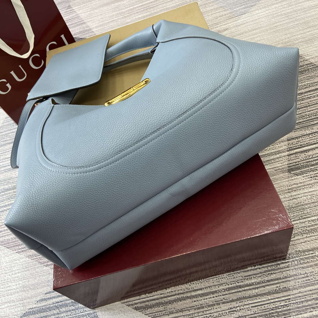 Gucci 837466 Gucci Softbit Maxi Shoulder Bag Gray blue - Default Title - View 8