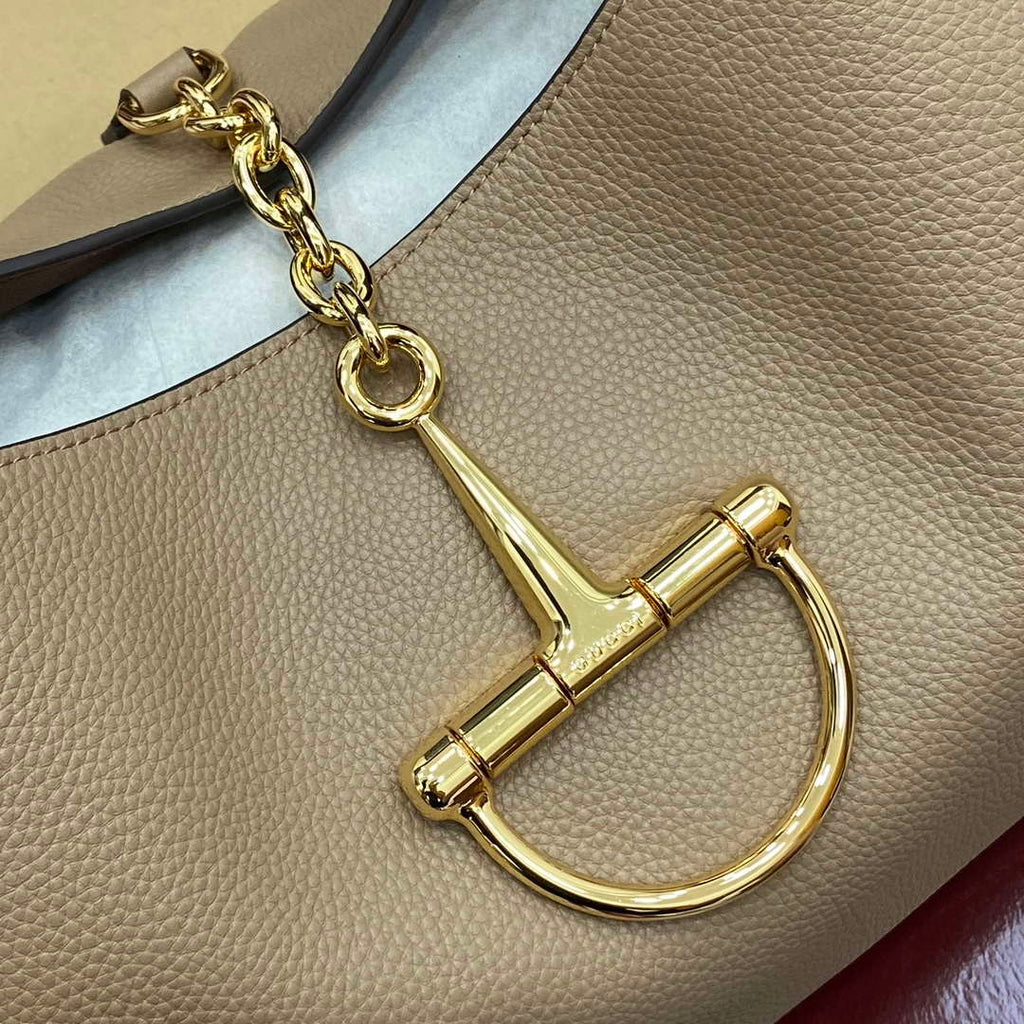 Gucci 837466 Gucci Softbit Maxi Shoulder Bag Taupe grainy
