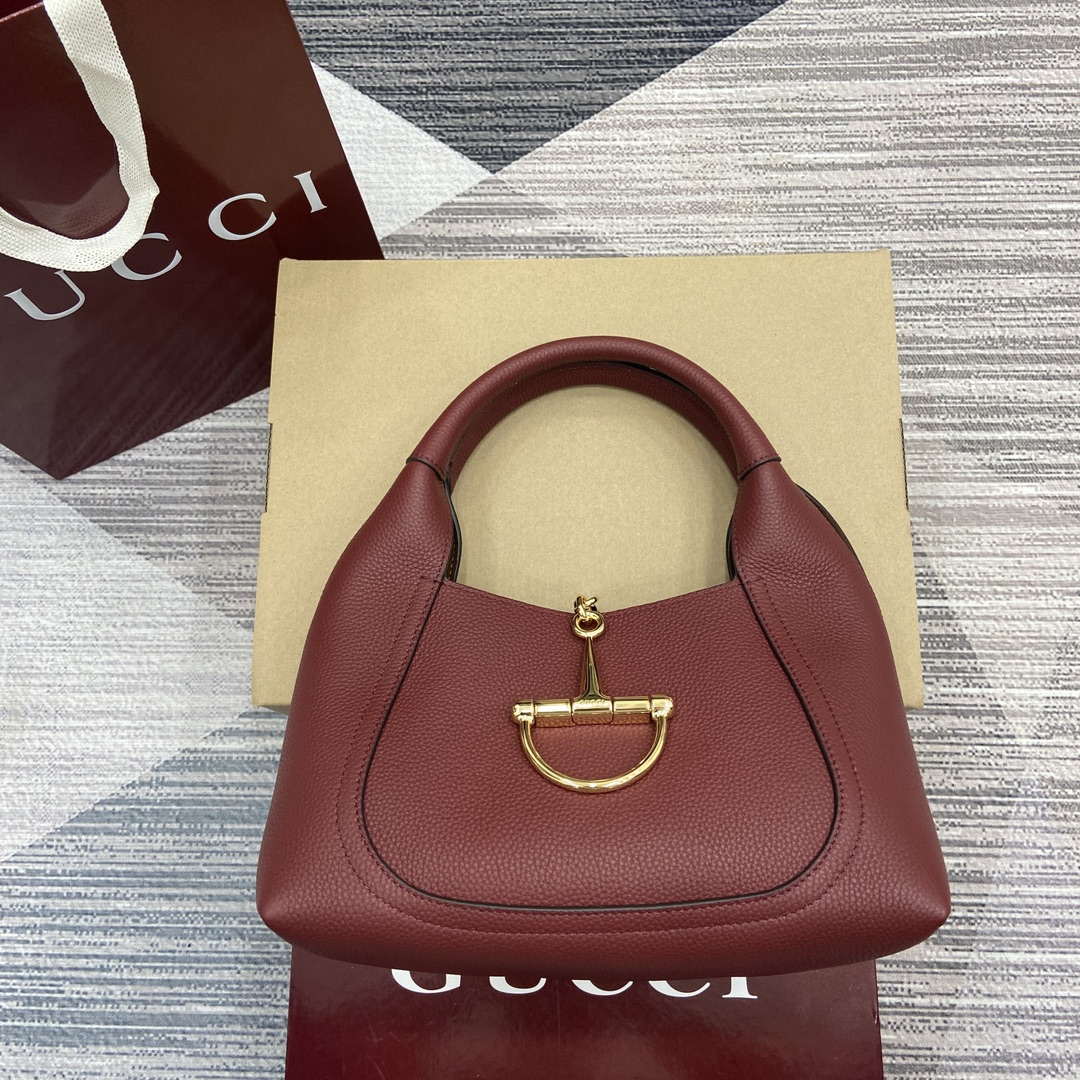 Gucci 837467 Gucci Softbit Medium Top Handle Bag Ancora red - Default Title - View 1