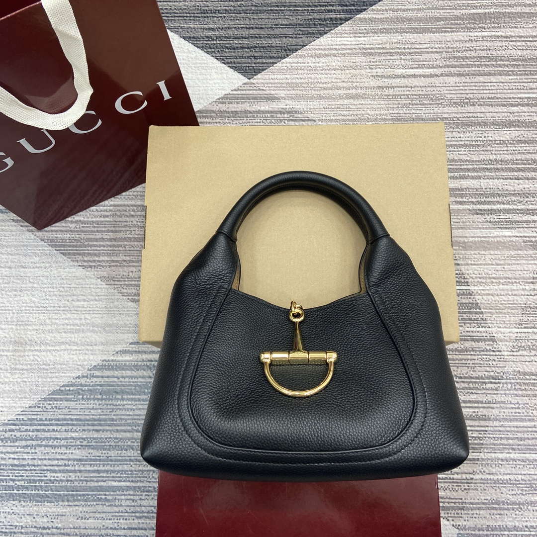 Gucci 837467 Gucci Softbit Medium Top Handle Bag Black - Default Title - View 1
