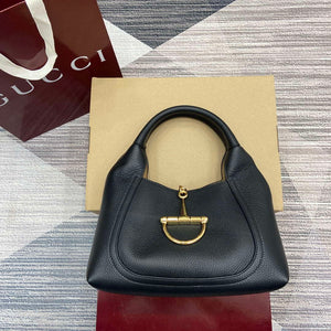 Gucci 837467 Gucci Softbit Medium Top Handle Bag Black - Default Title - View 1
