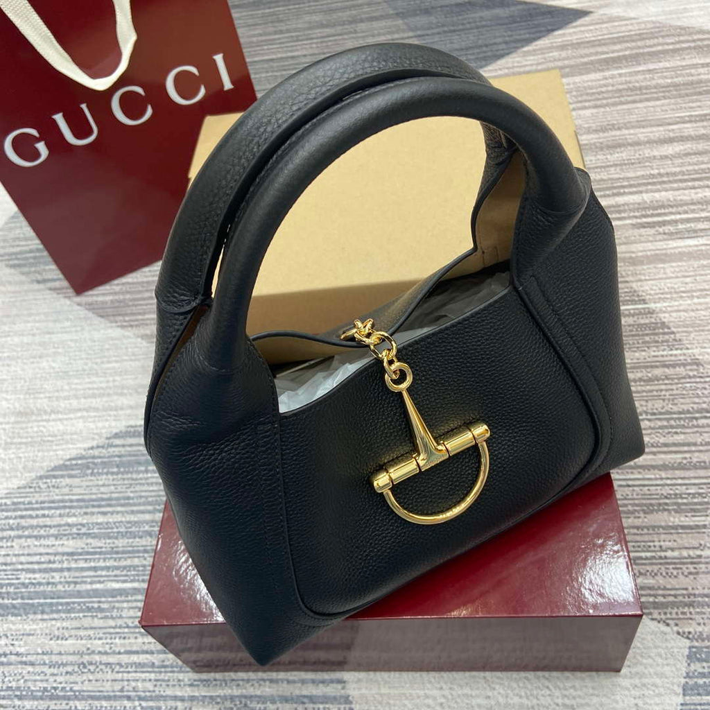 Gucci 837467 Gucci Softbit Medium Top Handle Bag Black