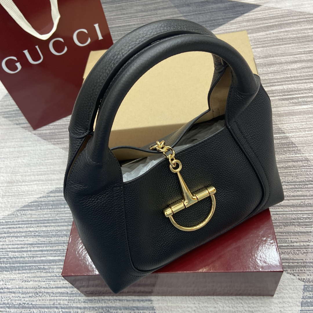 Gucci 837467 Gucci Softbit Medium Top Handle Bag Black - Default Title - View 4
