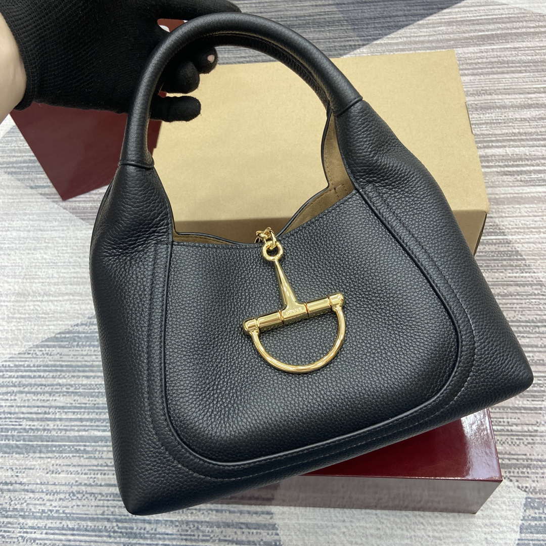 Gucci 837467 Gucci Softbit Medium Top Handle Bag Black