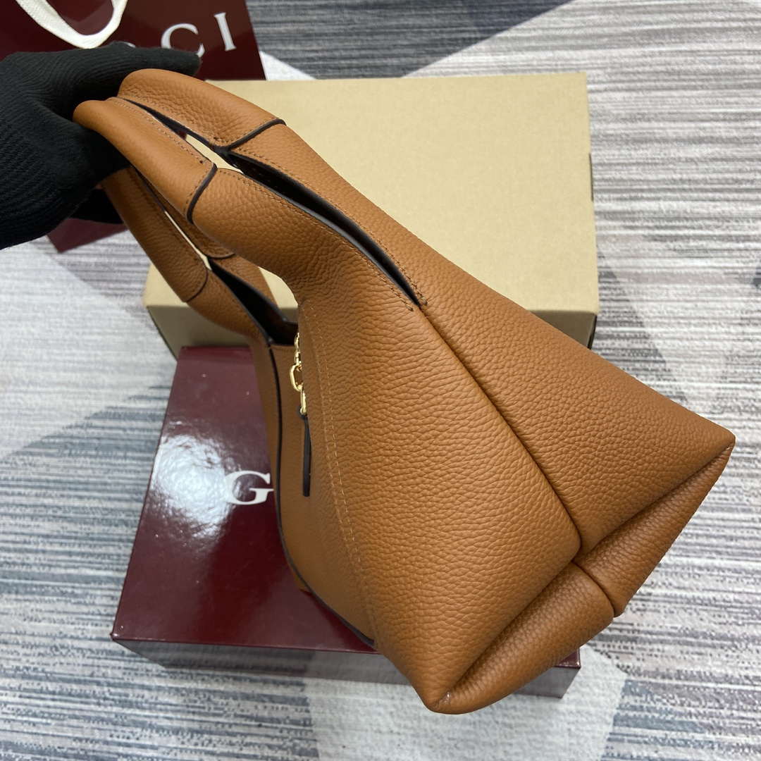 Gucci 837467 Gucci Softbit Medium Top Handle Bag Brown