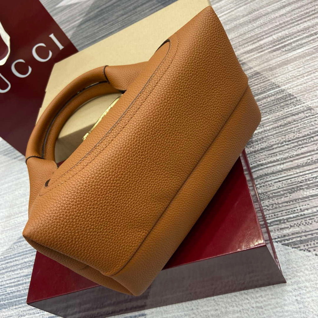 Gucci 837467 Gucci Softbit Medium Top Handle Bag Brown