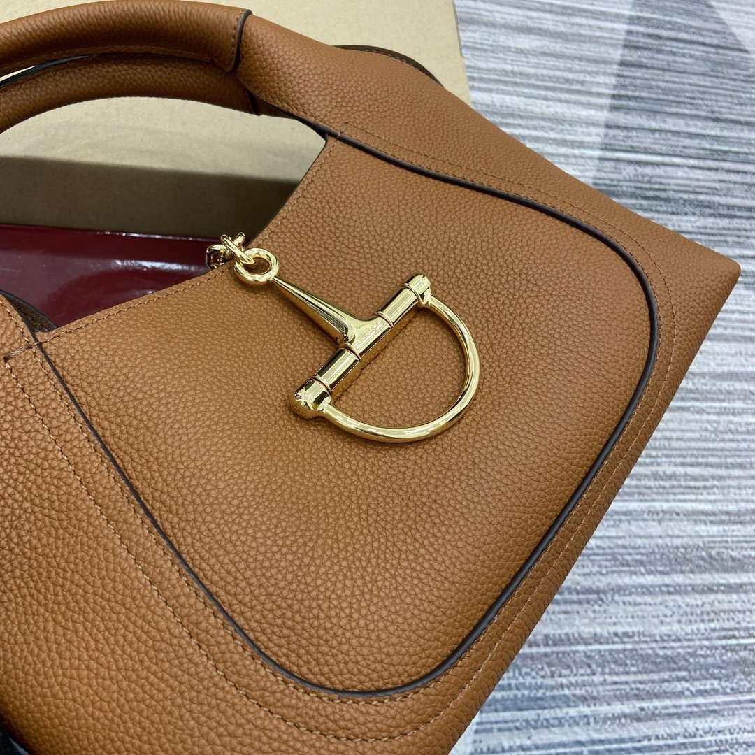 Gucci 837467 Gucci Softbit Medium Top Handle Bag Brown - Default Title - View 8