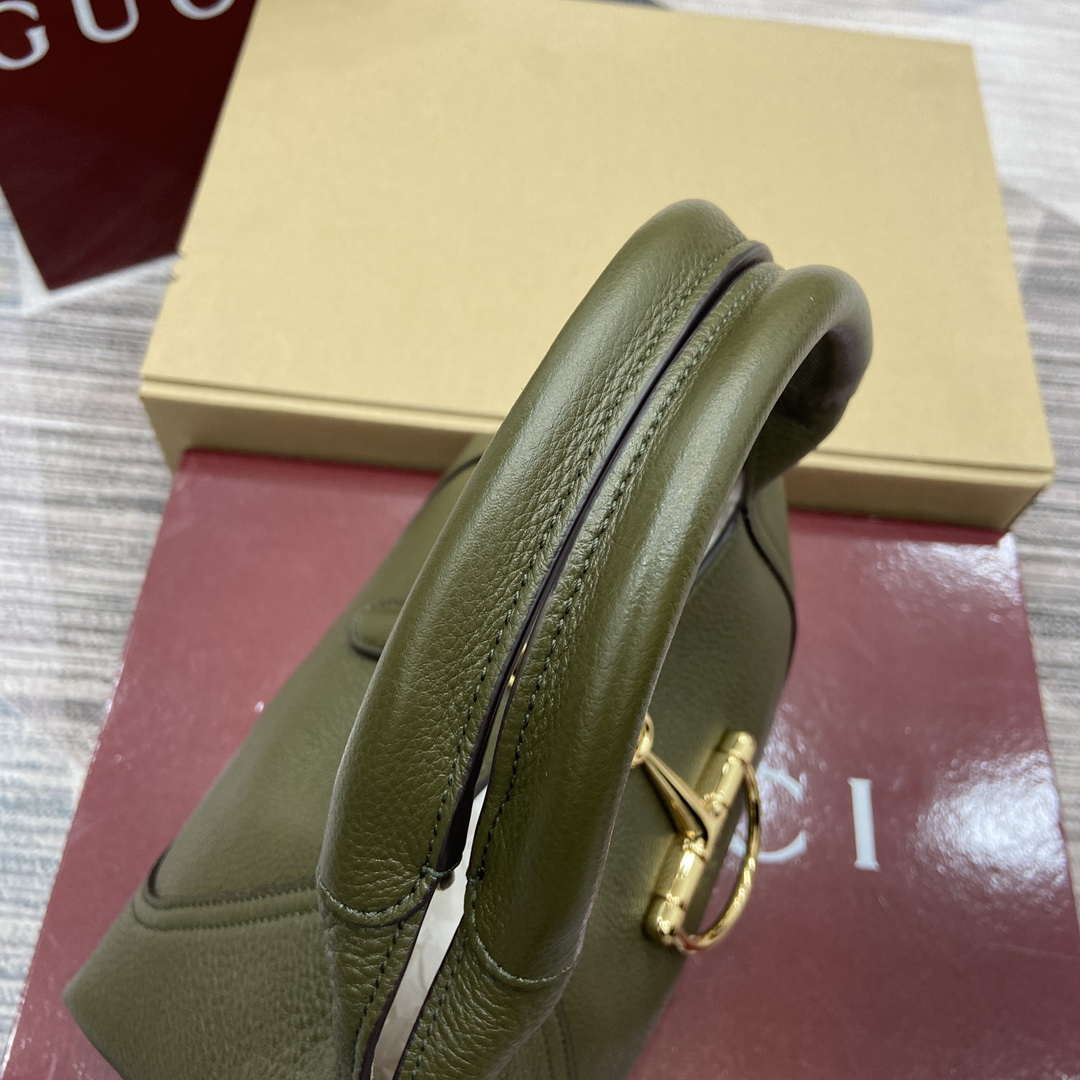 Gucci 837467 Gucci Softbit Medium Top Handle Bag Dark Green - Default Title - View 11