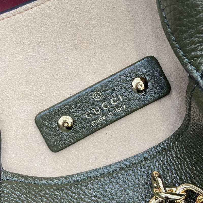 Gucci 837467 Gucci Softbit Medium Top Handle Bag Dark Green