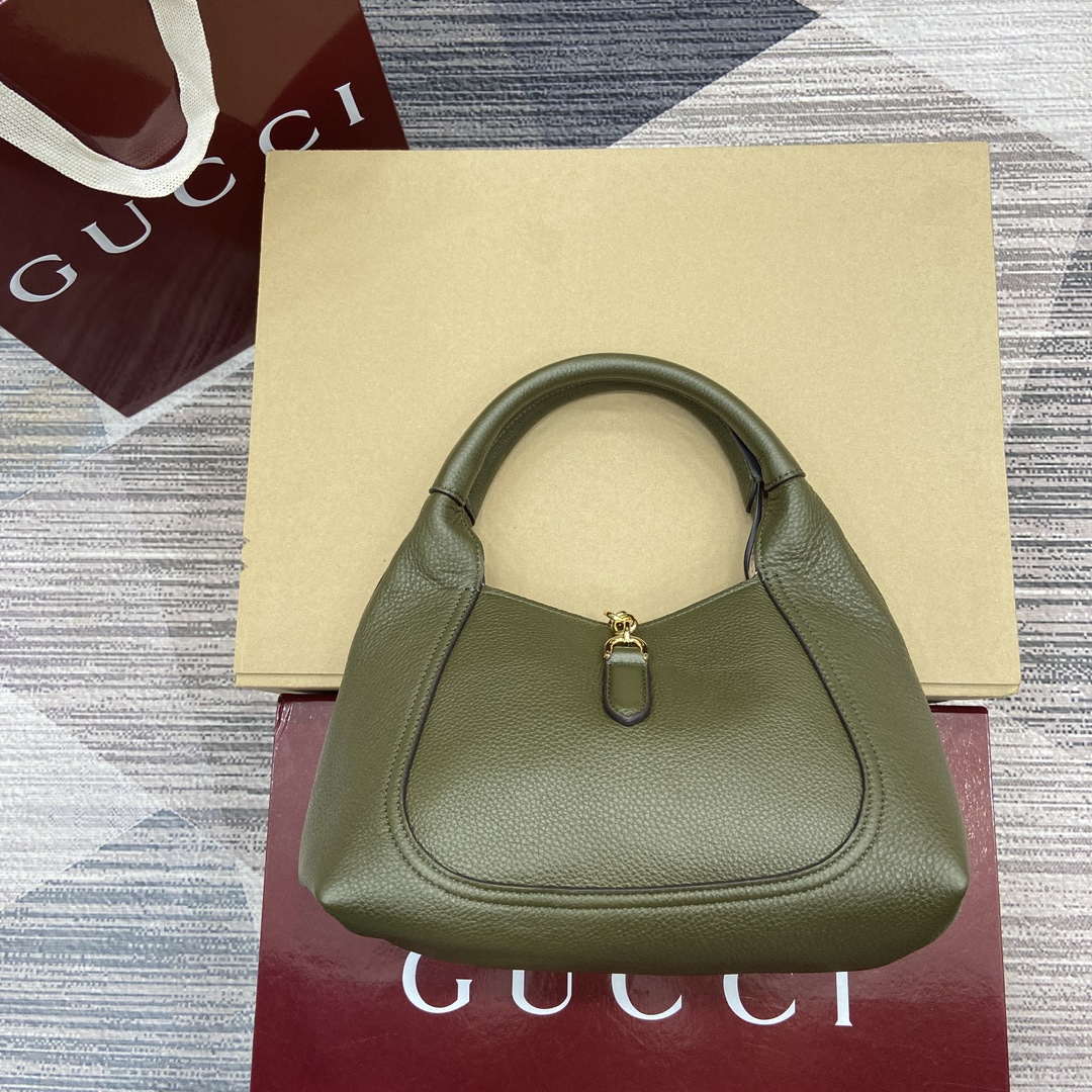 Gucci 837467 Gucci Softbit Medium Top Handle Bag Dark Green