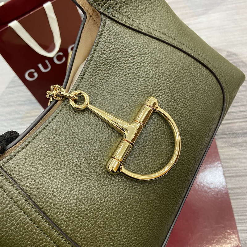 Gucci 837467 Gucci Softbit Medium Top Handle Bag Dark Green