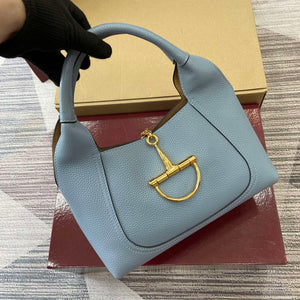 Gucci 837467 Gucci Softbit Medium Top Handle Bag Gray blue - Default Title - View 6