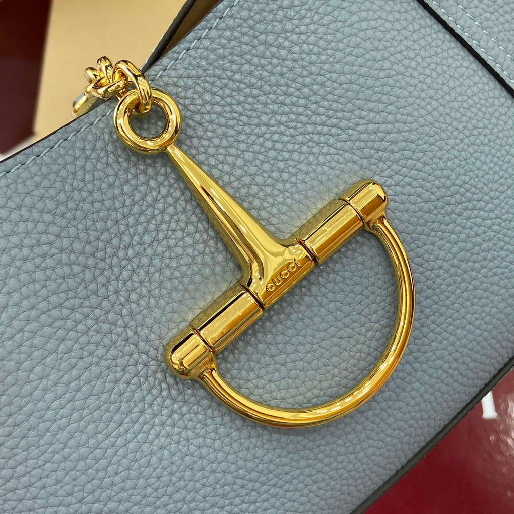 Gucci 837467 Gucci Softbit Medium Top Handle Bag Gray blue