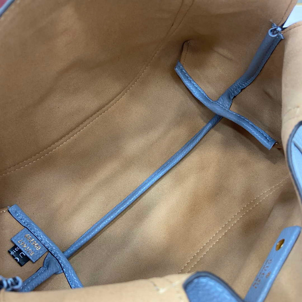 Gucci 837467 Gucci Softbit Medium Top Handle Bag Gray blue