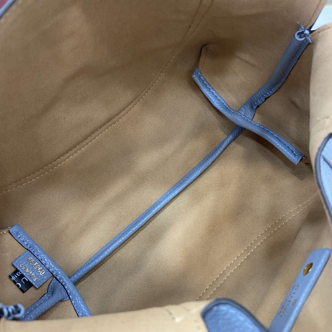 Gucci 837467 Gucci Softbit Medium Top Handle Bag Gray blue - Default Title - View 9