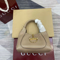 Gucci 837467 Gucci Softbit Medium Top Handle Bag Taupe grainy - Default Title - View 1