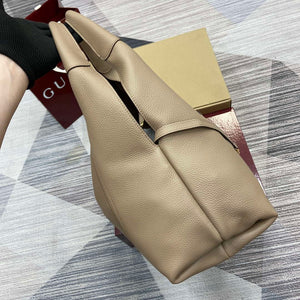 Gucci 837467 Gucci Softbit Medium Top Handle Bag Taupe grainy - Default Title - View 11
