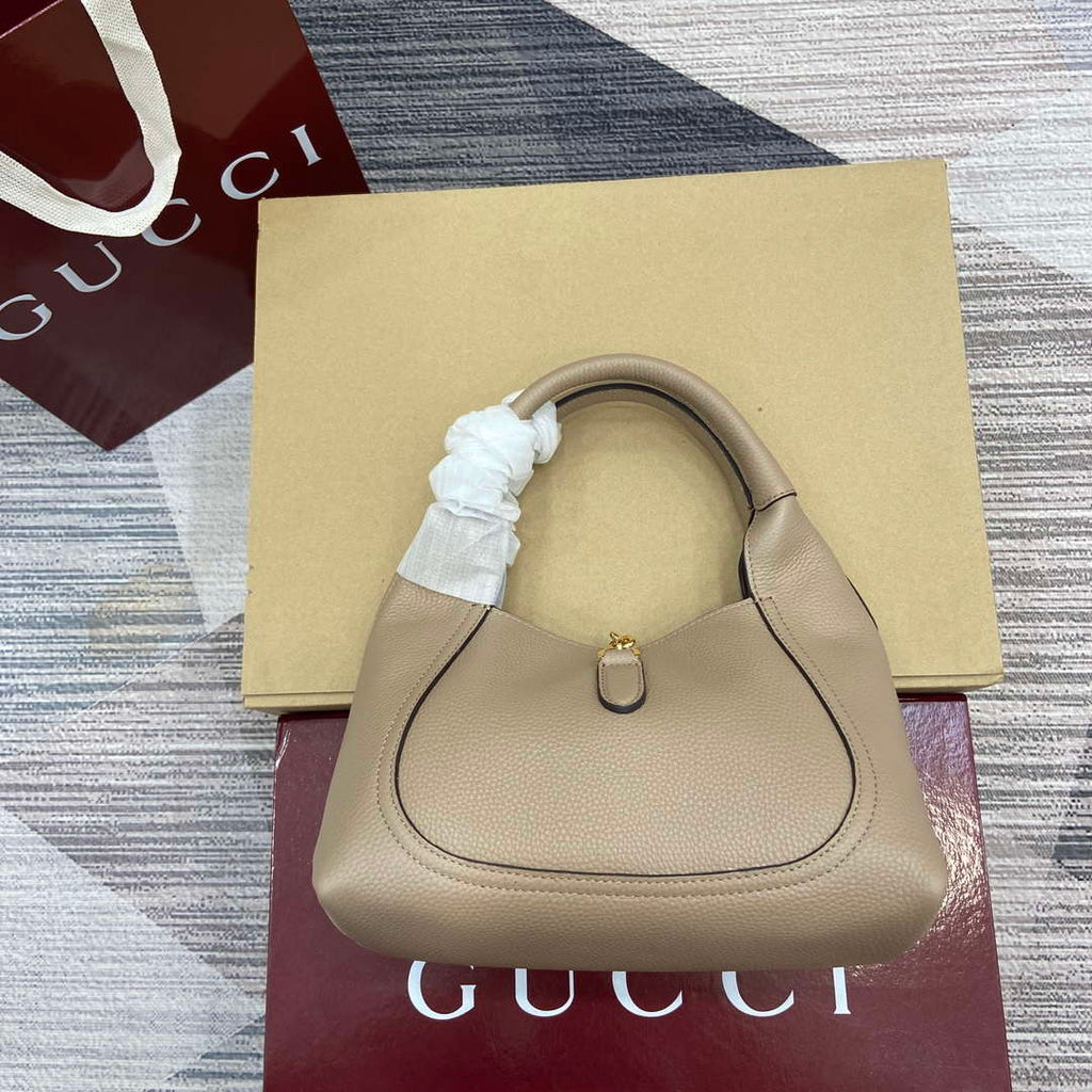 Gucci 837467 Gucci Softbit Medium Top Handle Bag Taupe grainy