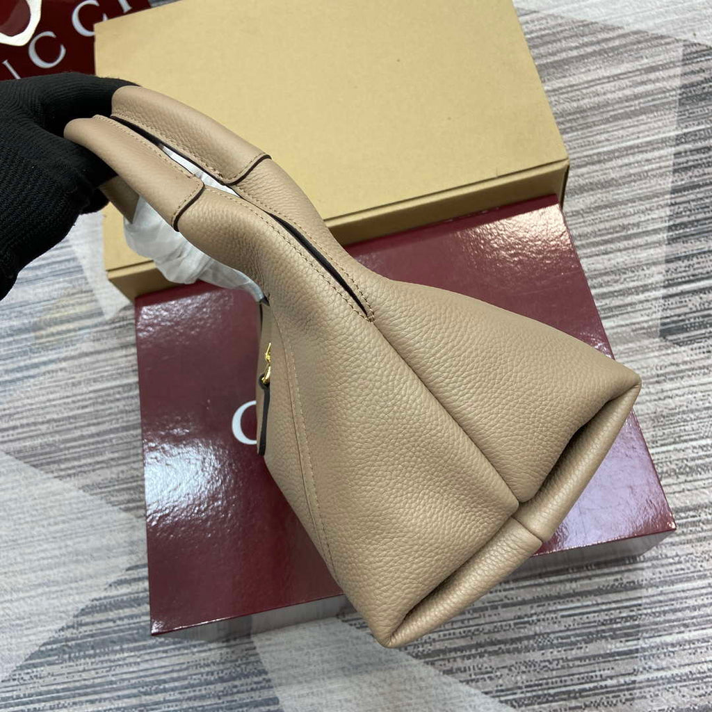 Gucci 837467 Gucci Softbit Medium Top Handle Bag Taupe grainy
