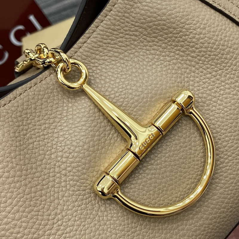 Gucci 837467 Gucci Softbit Medium Top Handle Bag Taupe grainy - Default Title - View 6