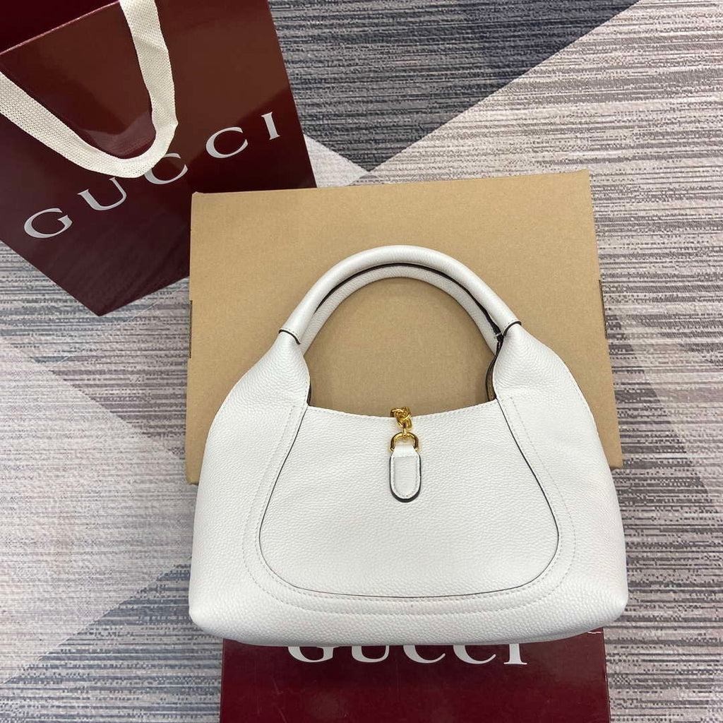 Gucci 837467 Gucci Softbit Medium Top Handle Bag White