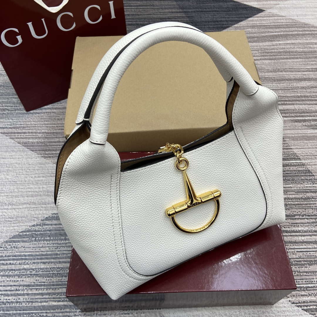 Gucci 837467 Gucci Softbit Medium Top Handle Bag White - Default Title - View 4